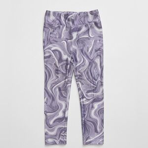 EUC Lazypants Girl’s Purple & White Swirl Kid Leggings Cozy Size 4